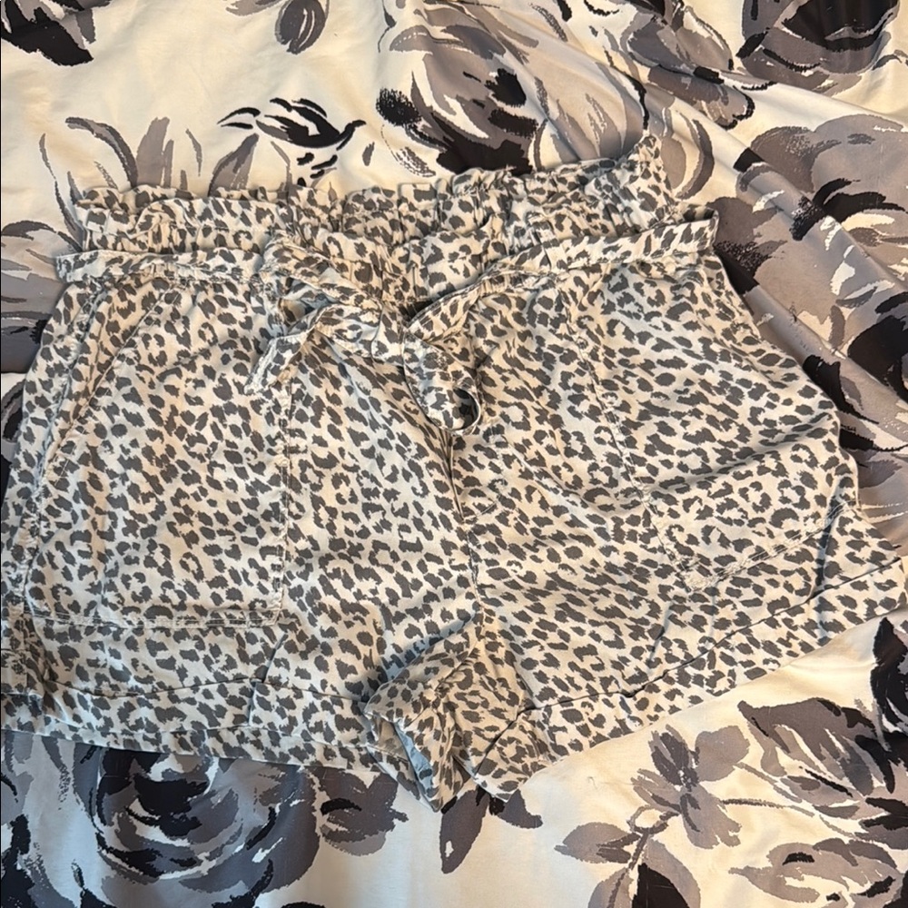 Aerie Leopard Print Tie Shorts